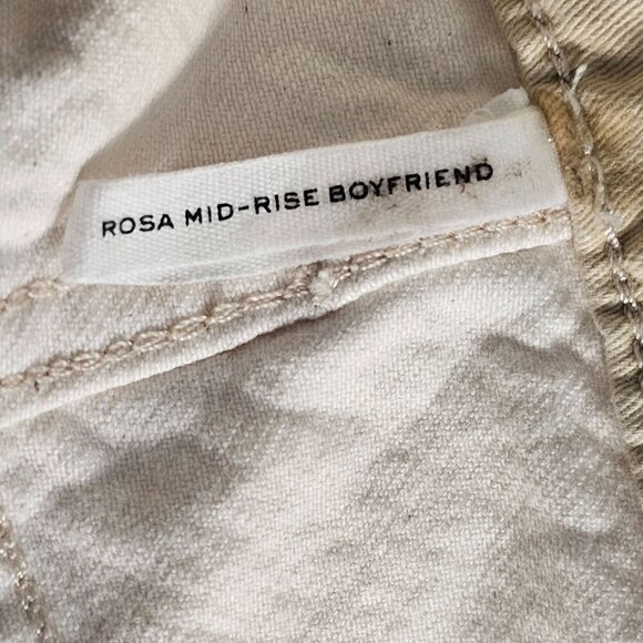 Rag Bone Ecru Rosa Boyfriend Ripped Jeans Women 27x30 High Rise Button Fly - Picture 11 of 11